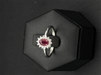 Anello Gioielleria Dossena  Donna in Oro bianco Rubino ANOR-142-253